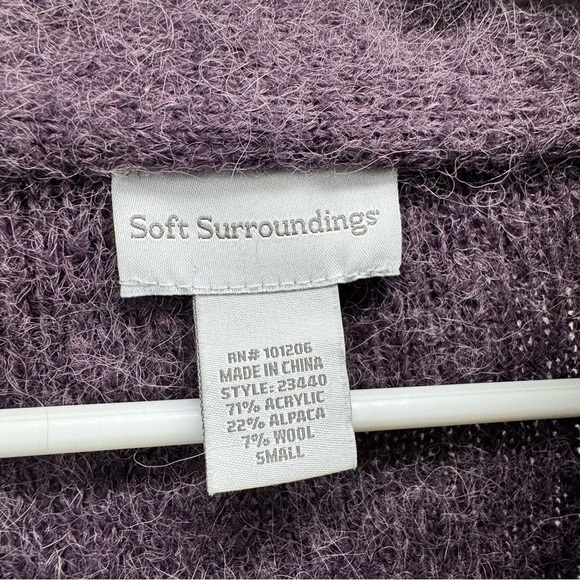 Soft surroundings Purple Ruffled Women's cardigan duster sweater size S - Picture 5 of 7